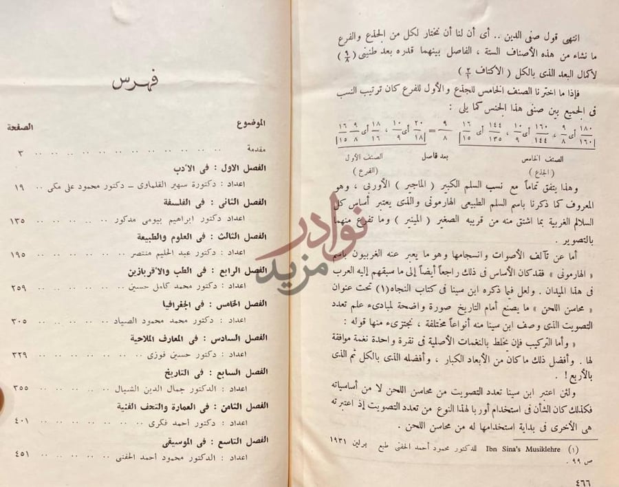 فهرس كتاب اثر العرب والإسلام في النهضة الاوروبية فهرس
