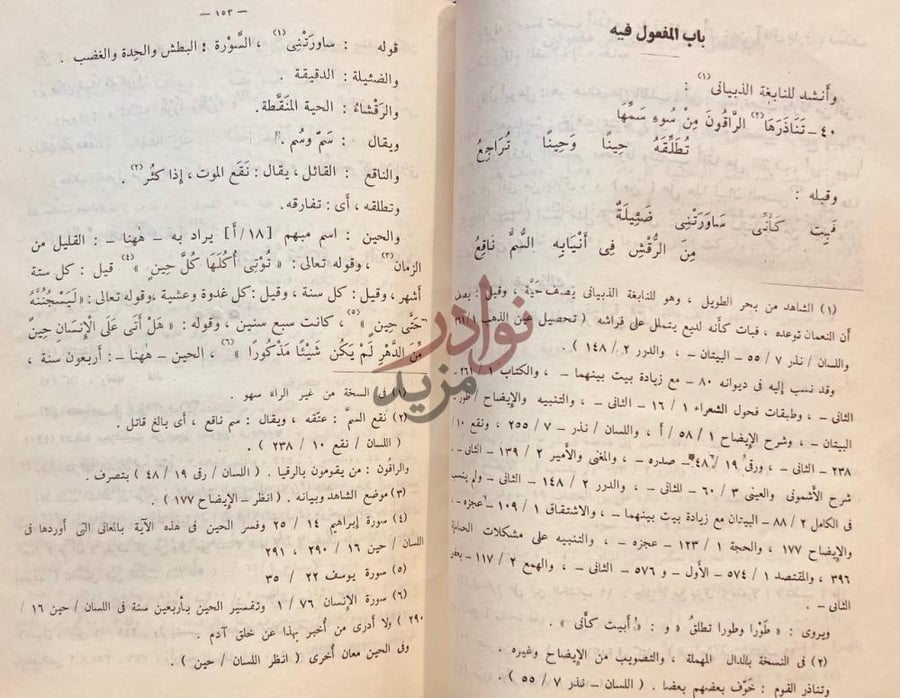صفحة داخلية كتاب شرح شواهد الايضاح باب المفعول فيه