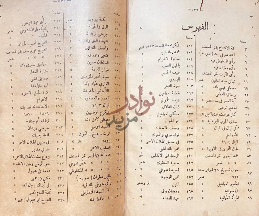 فهرس كتاب الشعراء الثلاثة شوقي مطران حافظ الفهرس