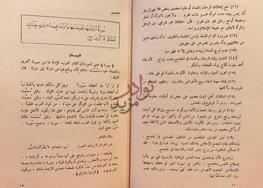 صفحة داخلية كتاب منهج سورة النور في اصلاح النفس والمجتمع