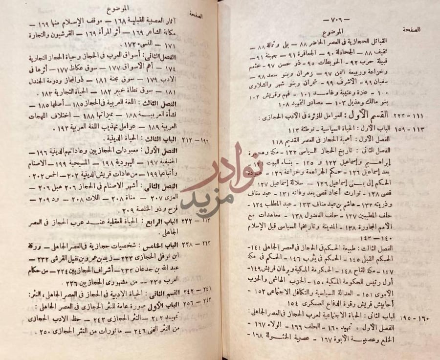 فهرس كتاب قصة الادب في الحجاز فى العصر الجاهلي