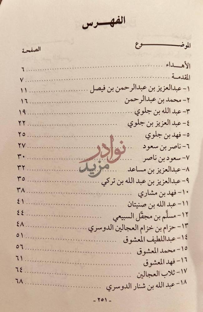 فهرس كتاب الستون رجلا خالدو الذكر طليعة استعادة الرياض وتوحيد