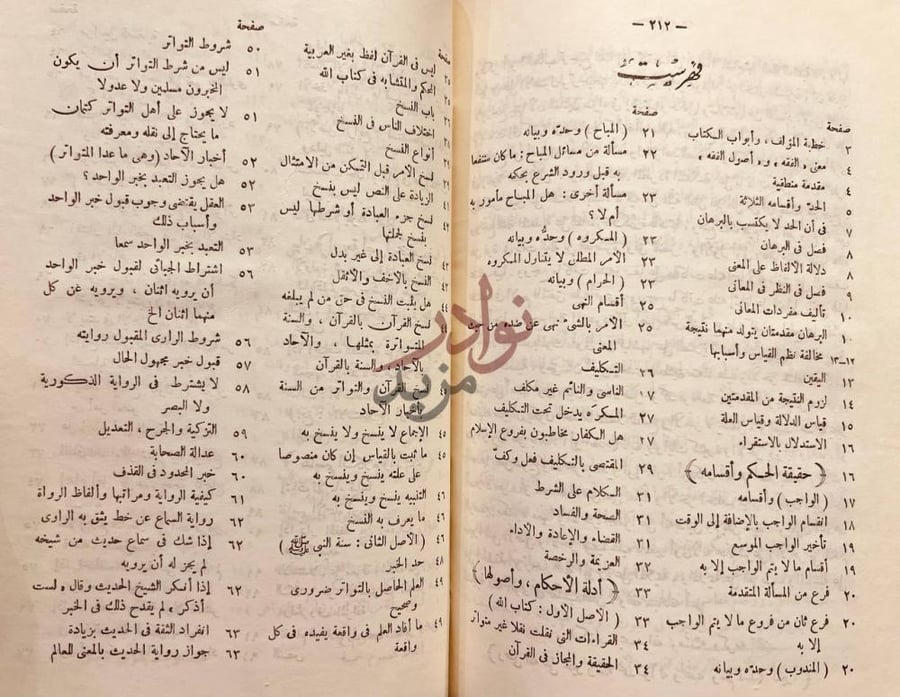 فهرس كتاب روضة الناظر وجنة المناظر في اصول الفقه على مذهب