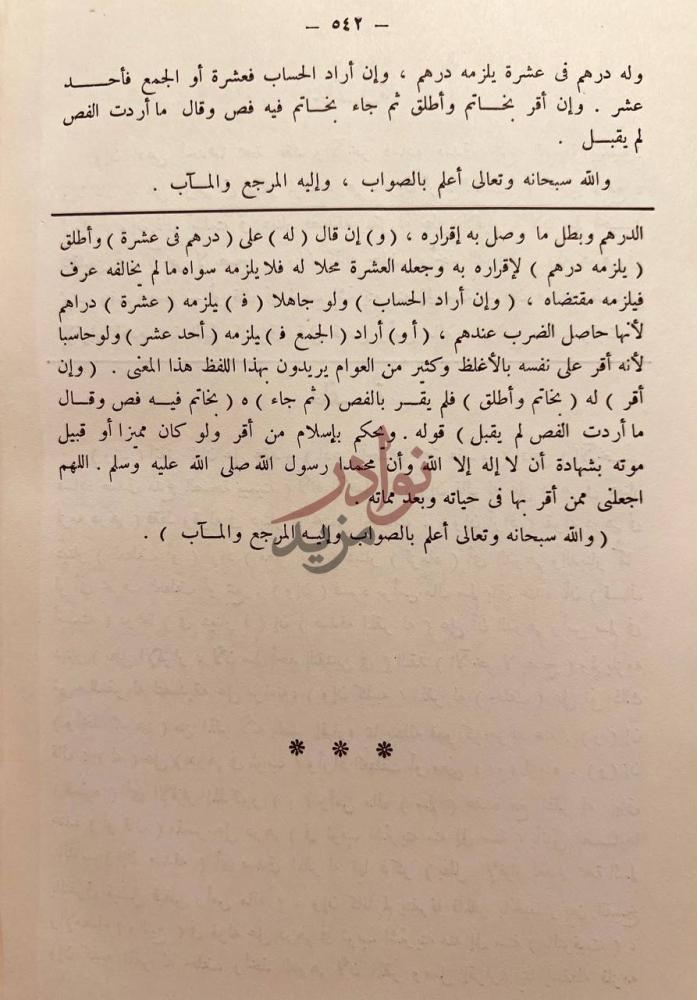 صفحة داخلية كتاب الروض الندي شرح كافي المبتدي في فقه الامام
