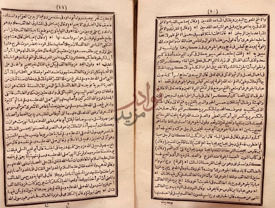 صفحة داخلية كتاب الوشاح وتثقيف الرماح في رد توهم المجد الصحاح