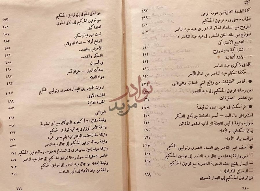 فهرس كتاب شجرة الحكم السياسي في مصر عهد عبدالناصر