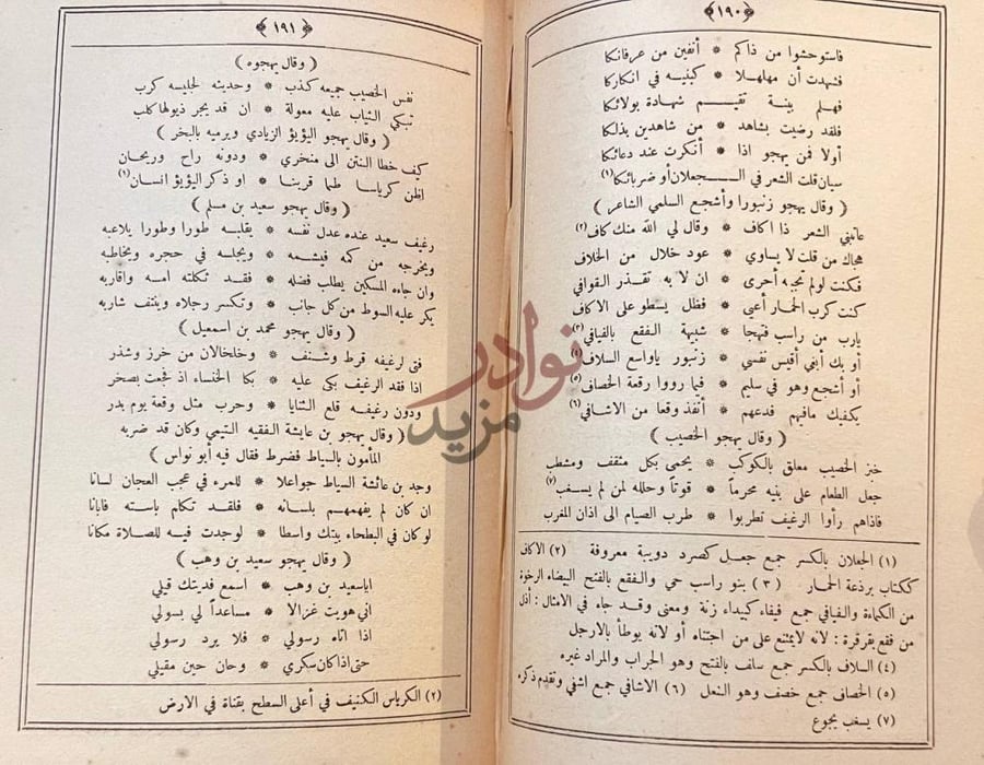صفحة داخلية كتاب ديوان ابي نواس نصوص شعرية هجاء