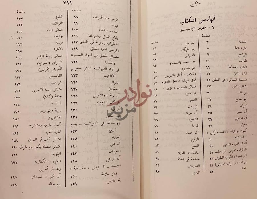 فهرس كتاب عشائر العراق فهرس الكتاب