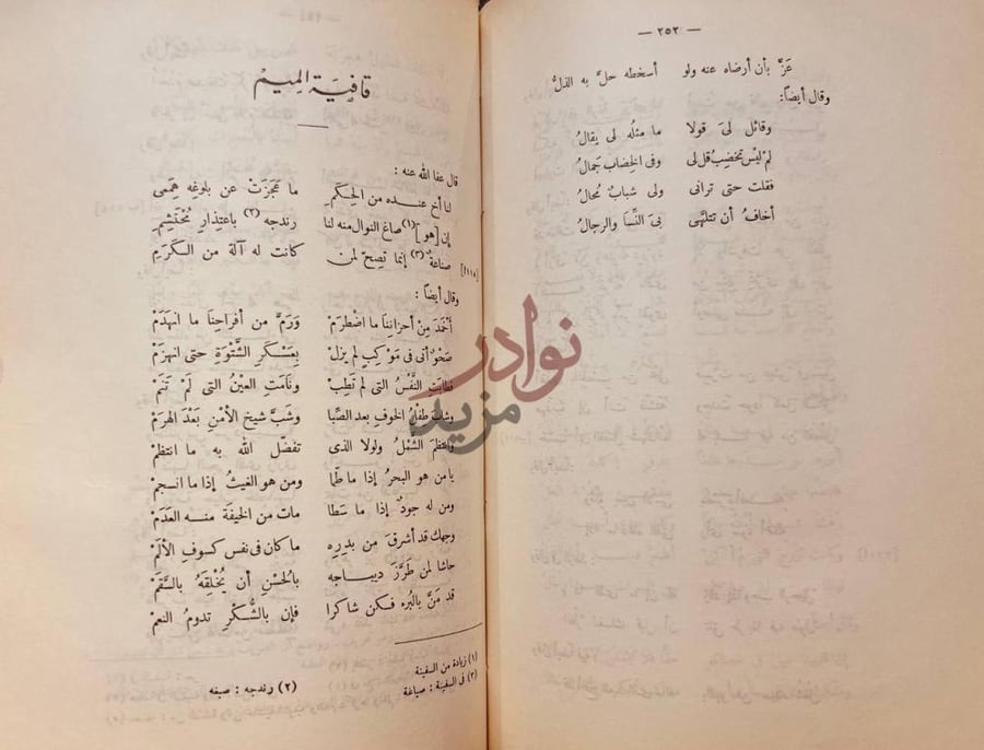 صفحة داخلية كتاب ديوان الشريف العقيلي قافية الميم