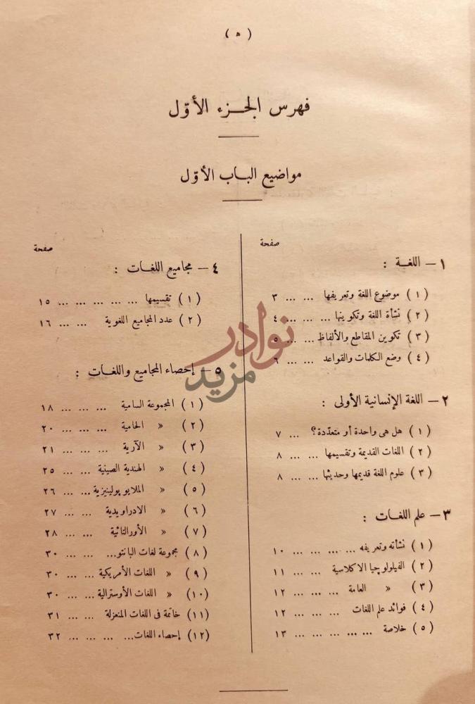 فهرس كتاب الاساس في الامم السامية ولغاتها وقواعد اللغة