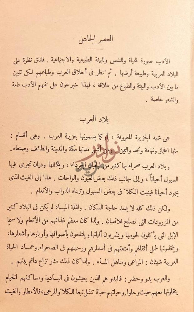 صفحة داخلية كتاب الادب والنصوص العصر الجاهلي