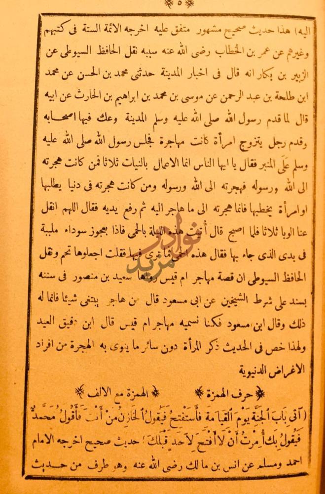 صفحة داخلية كتاب البيان والتعريف في اسباب ورود الحديث