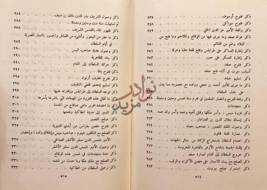 فهرس كتاب الروض الزاهر في سيرة الملك الظاهر