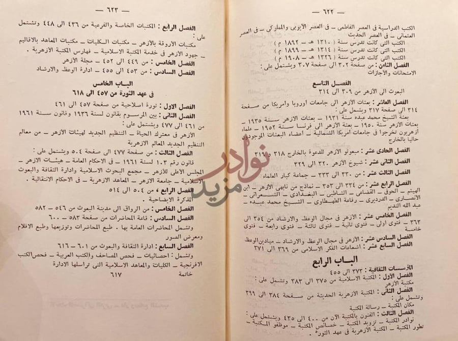 فهرس كتاب الازهر تاريخه وتطوره