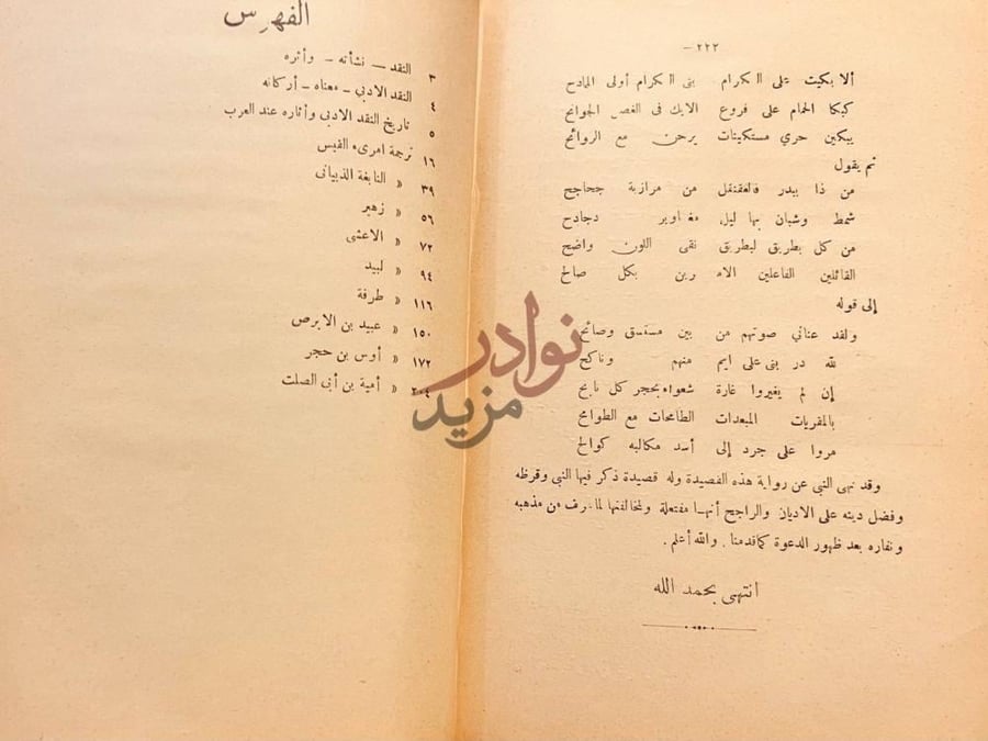 فهرس كتاب الادب العربى وتاريخه في العصر الجاهلى الفهرس