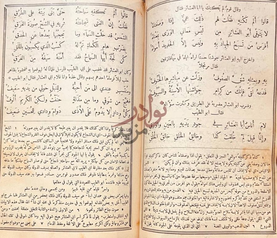 صفحة داخلية كتاب العرف الطيب في شرح ديوان ابي الطيب
