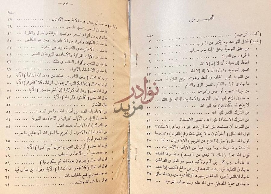 فهرس كتاب كتاب التوحيد حق الله على العبيد الفهرس