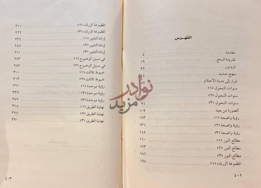 فهرس كتاب حصاد السنين الفهرس