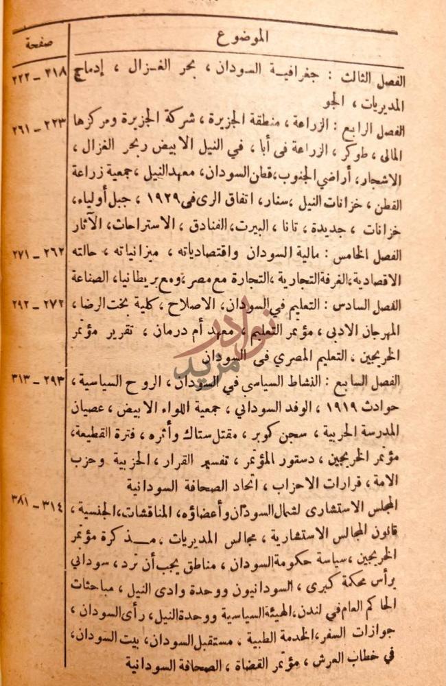 فهرس كتاب السودان القديم والجديد الموضوع