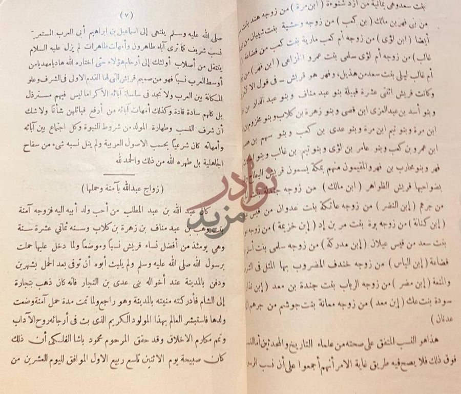 صفحة داخلية كتاب نور اليقين في سيرة سيد المرسلين