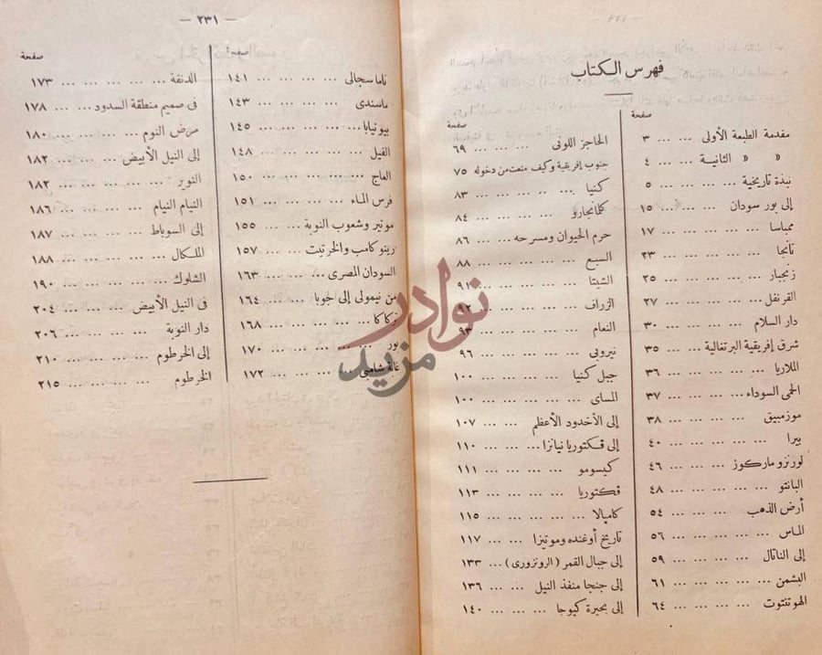 فهرس كتاب جولة في ربوع افريقية بين مصر وراس الرجاء الصالح