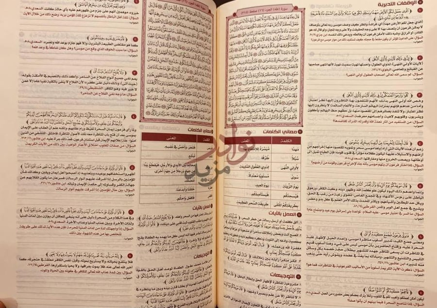صفحة داخلية كتاب القران تدبر وعمل سورة طه الجزء