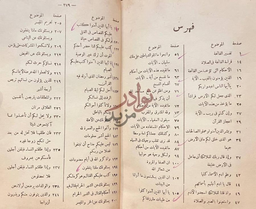 فهرس كتاب تفسير ايات الاحكام فهرس