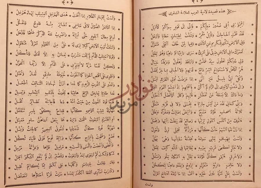 صفحة داخلية كتاب لامية العرب قصيدة لامية العرب