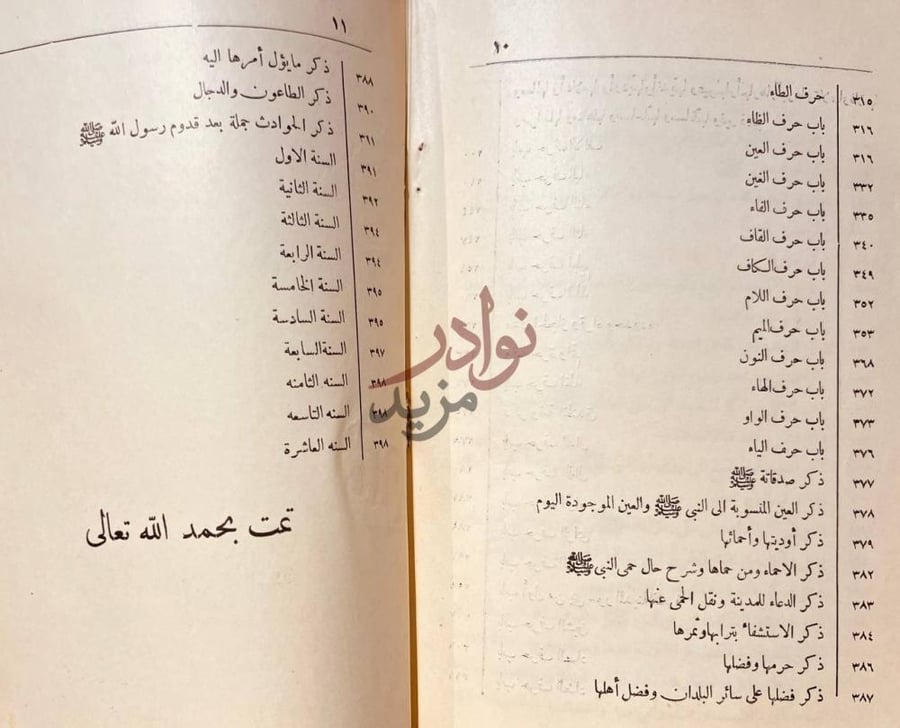 فهرس كتاب عمدة الاخبار في مدينة المختار