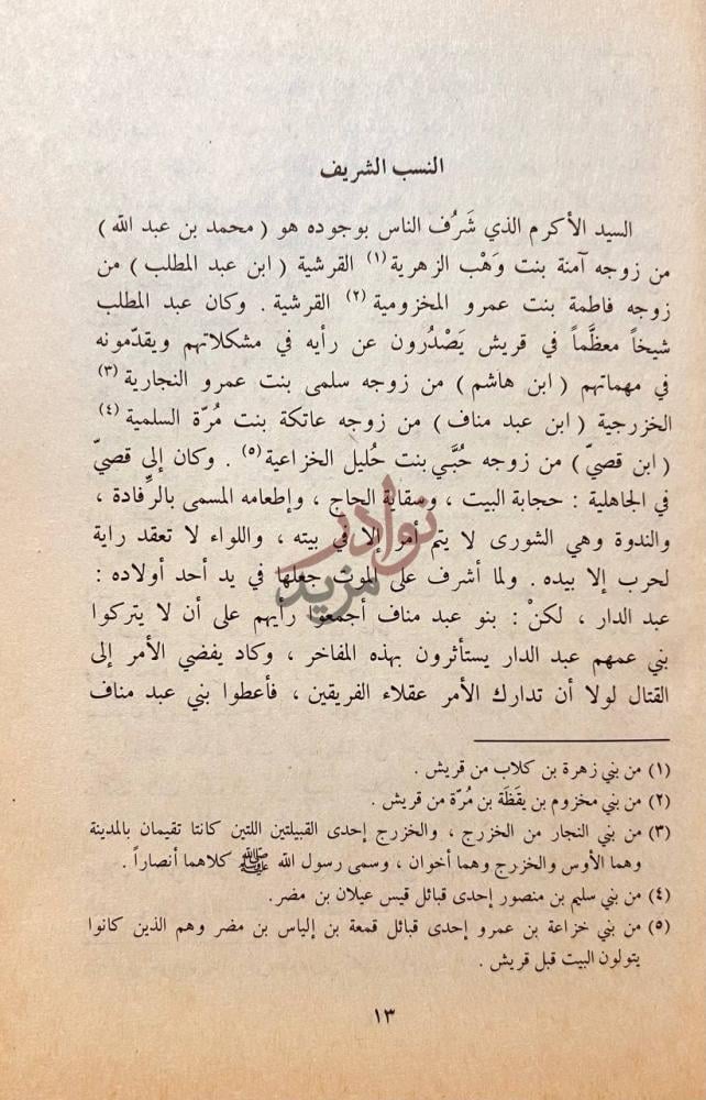 صفحة داخلية كتاب نور اليقين في سيرة سيد المرسلين