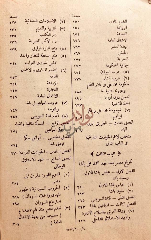 فهرس كتاب تاريخ مصر من الفتح العثماني إلى قبيل الوقت الحاضر