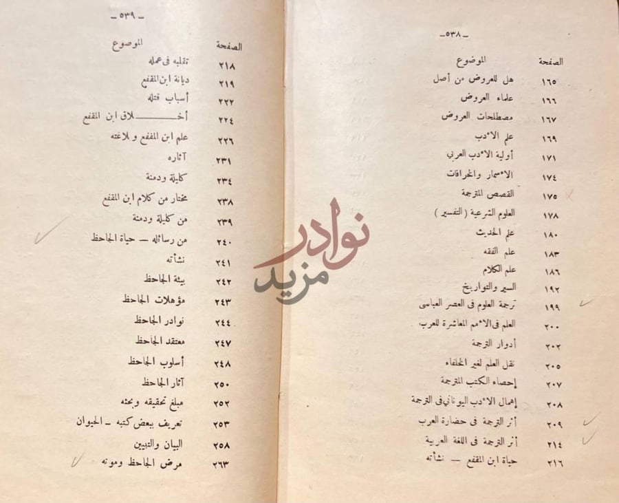 فهرس كتاب مذكرات تاريخ الادب العربي في العصر العباسي الفهرس