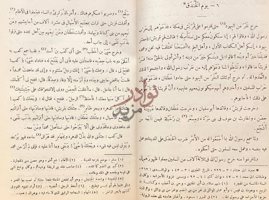 صفحة داخلية كتاب ايام العرب في الاسلام يوم الخندق