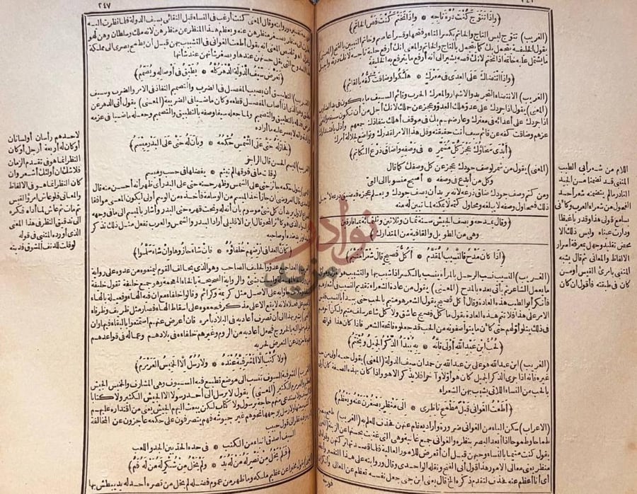 صفحة داخلية كتاب شرح التبيان على ديوان ابي الطيب المتنبي