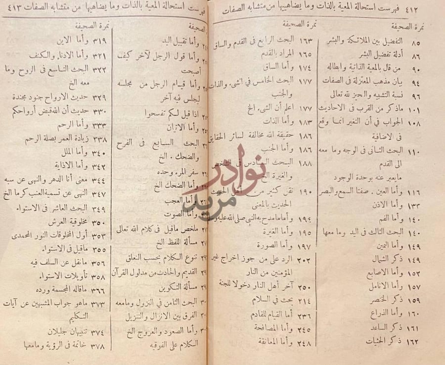 فهرس كتاب استحالة المعية بالذات وما يضاهيها من متشابه الصفات