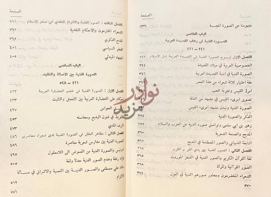 فهرس كتاب بناء الصورة الفنية في البيان العربي المحتوى