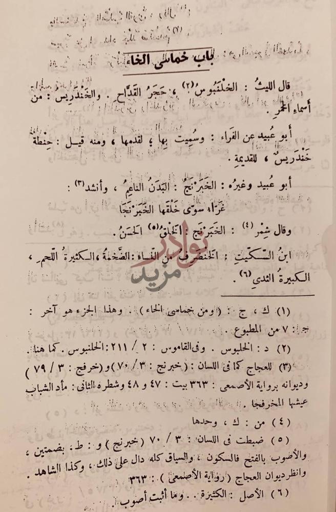 صفحة داخلية كتاب تهذيب اللغة المستدرك على الاجزاء السابع