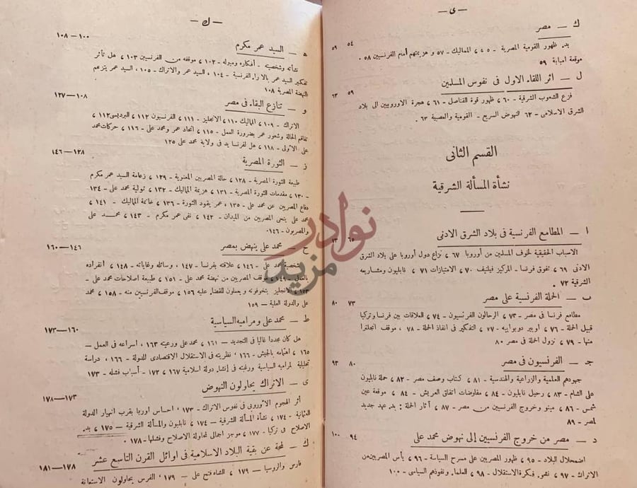 فهرس كتاب الشرق الاسلامي في العصر الحديث القسم الثاني نشأة