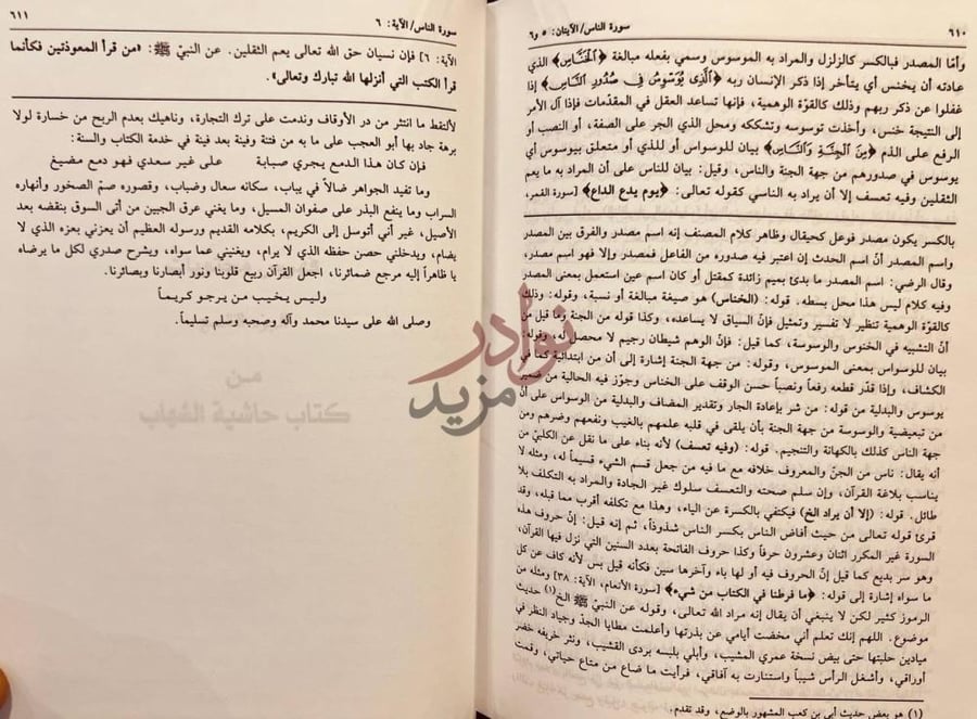 خاتمة كتاب حاشية الشهاب المسماة عناية القاضي وكفاية الراضي