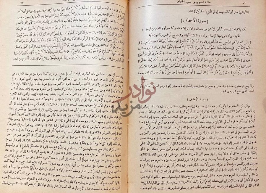 صفحة داخلية كتاب حاشية الصاوي على تفسير الجلالين