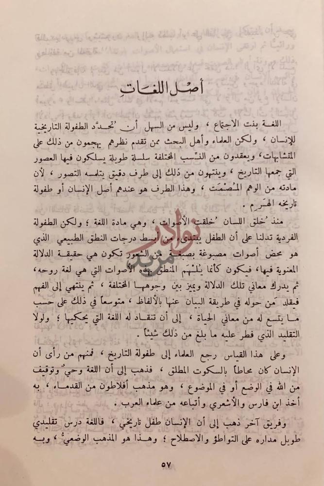 صفحة داخلية كتاب تاريخ اداب العرب أصل اللغات