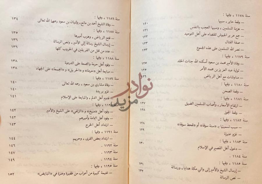 فهرس كتاب تاريخ نجد استمرار الفهرس