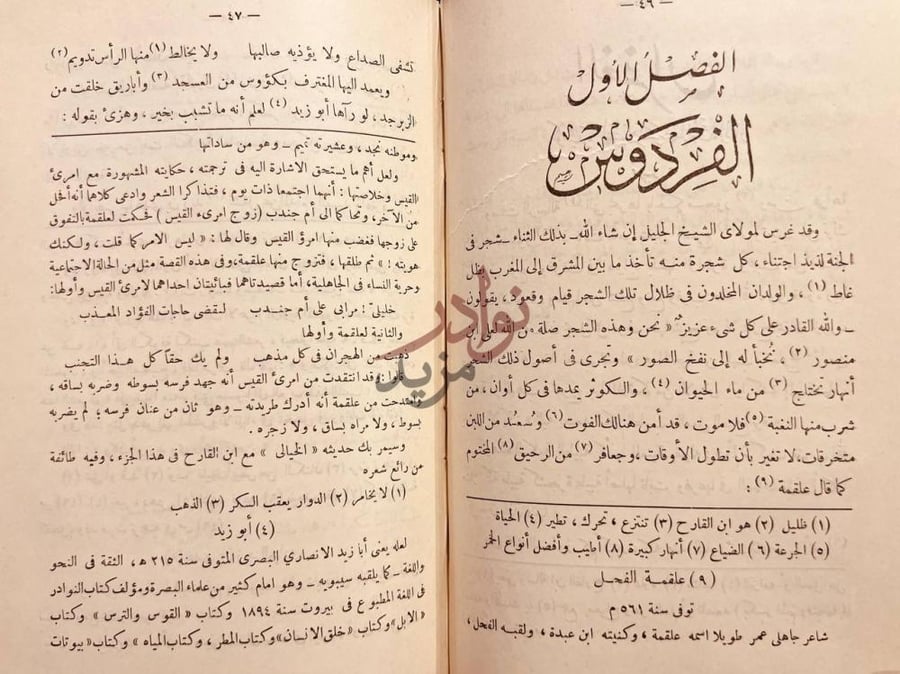 فصل كتاب رسالة الغفران الفصل الأول في ذكر