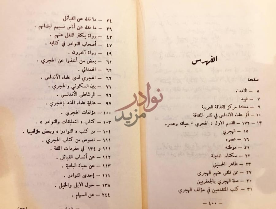 فهرس كتاب ابو علي الهجري وابحاثه في تحديد المواضيع الفهرس