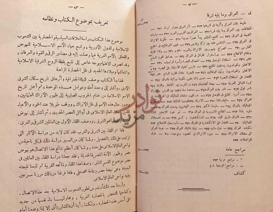 فهرس كتاب الشرق الاسلامي في العصر الحديث