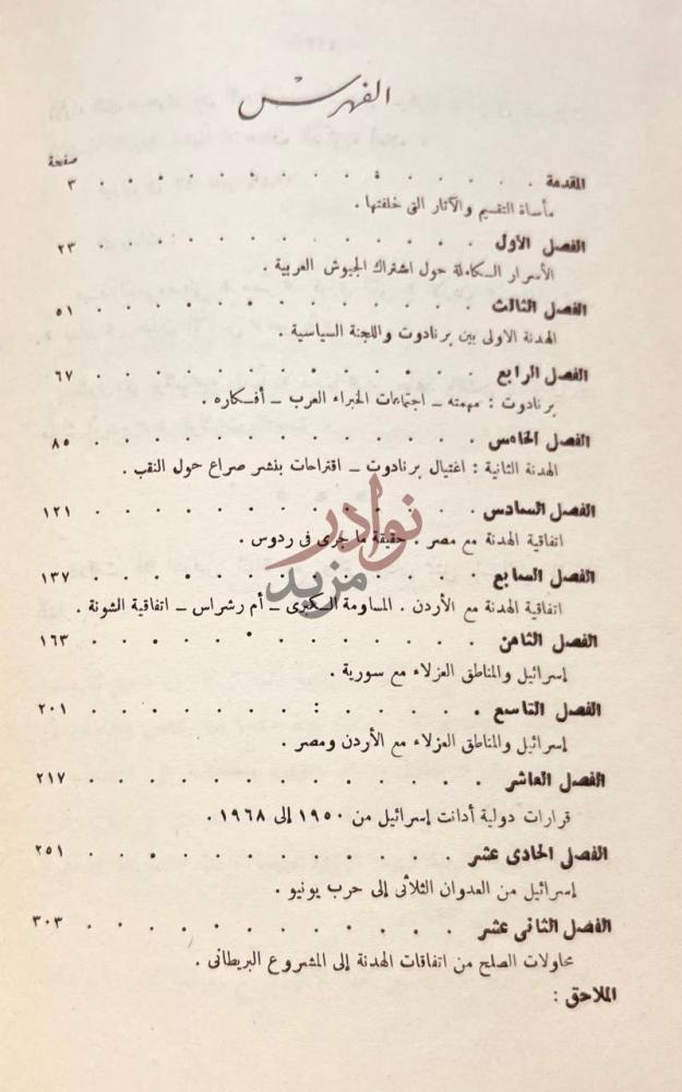 فهرس كتاب طريق النكبة الفهرس