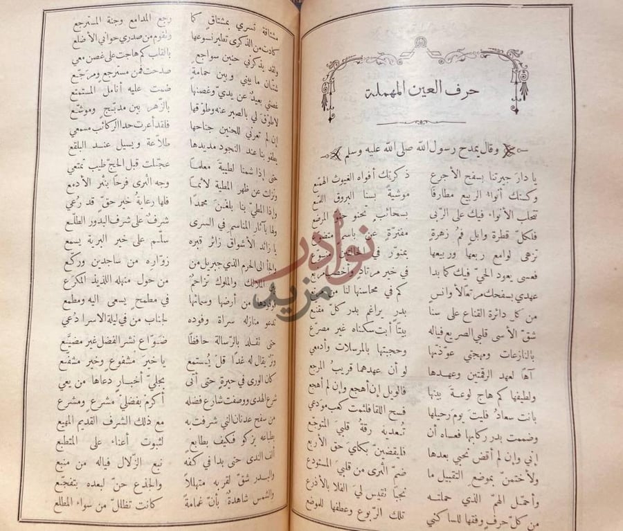 صفحة داخلية كتاب ديوان ابن نباته المصري حرف العين المهملة