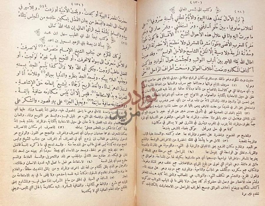 صفحة داخلية كتاب كشف المعاني والبيان عن رسائل بديع الزمان