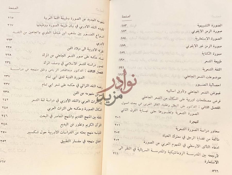 فهرس كتاب بناء الصورة الفنية في البيان العربي المحتوى