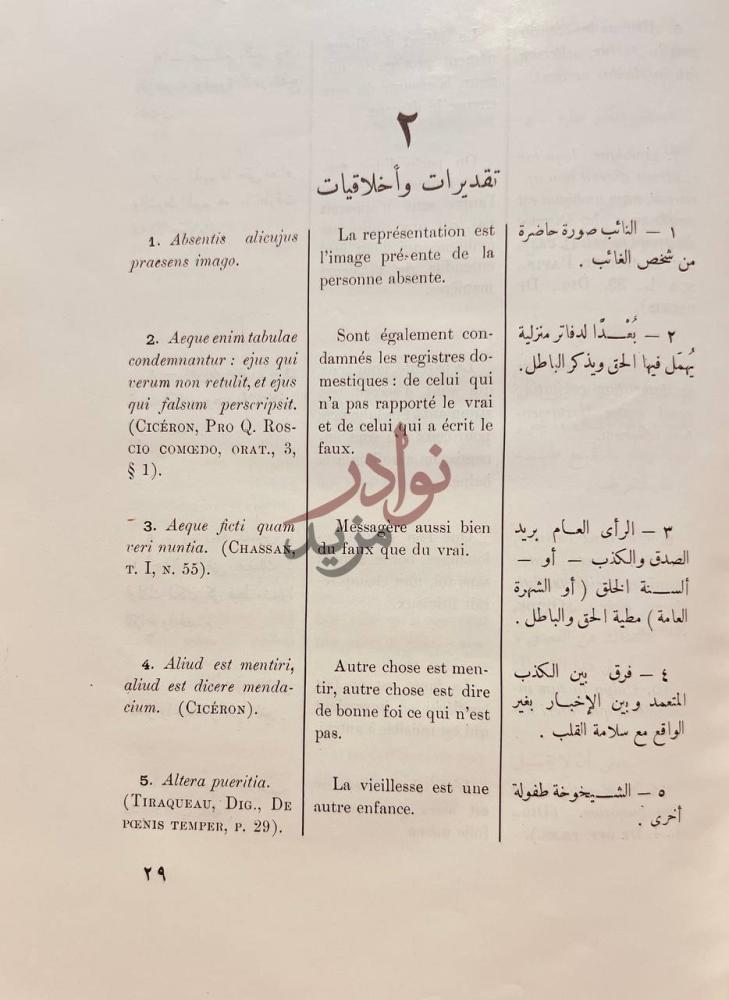 صفحة داخلية كتاب قواعد واثار فقهية رومانيه